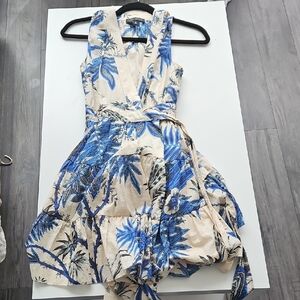 Banana Republic Blue and White Sleeveless Sundress